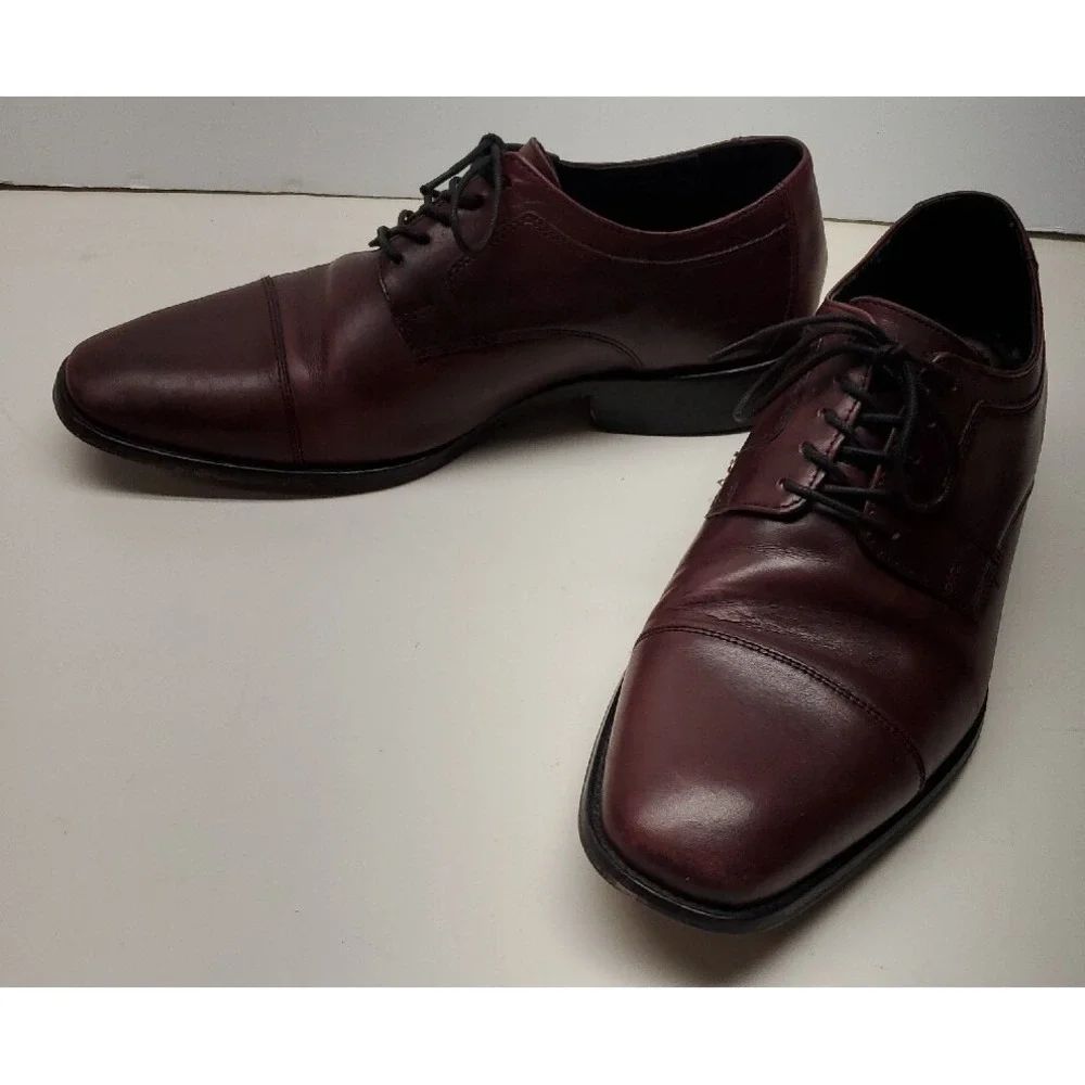 J.Murphy Dress‎ Shoes Burgundy Leather Oxford Cap Toe  Men's US Size 10.5W